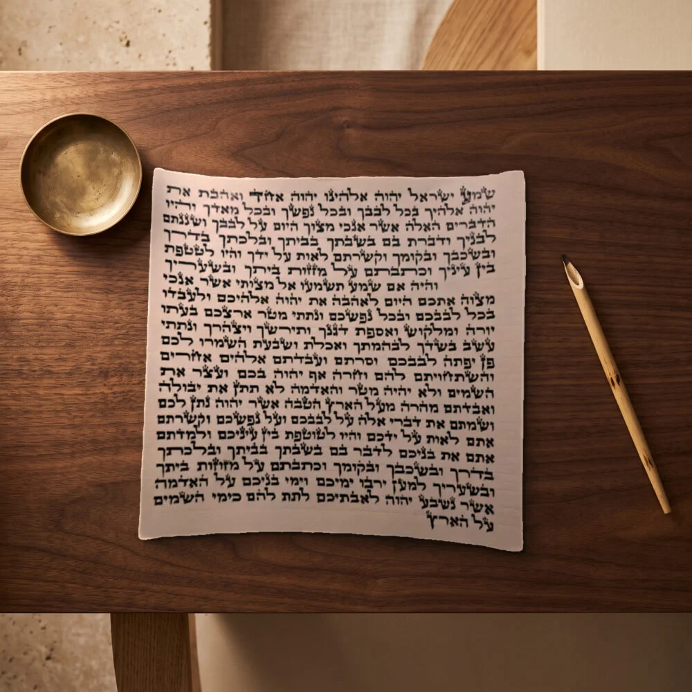 קלף מזוזה כתב ספרדי - מהודר