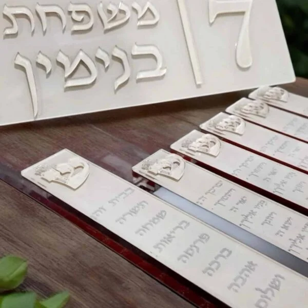 סט בתי מזוזה + שלט מאקריל בצבע ב'ז